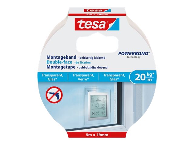 Tesa Powerbond - Doppelseitiges Klebeband - 19 mm x 5 m