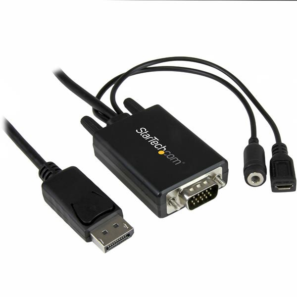 StarTech.com Cble adaptateur DisplayPort vers VGA de 2 m avec audio - M/M - 1920x1200 / 1080p