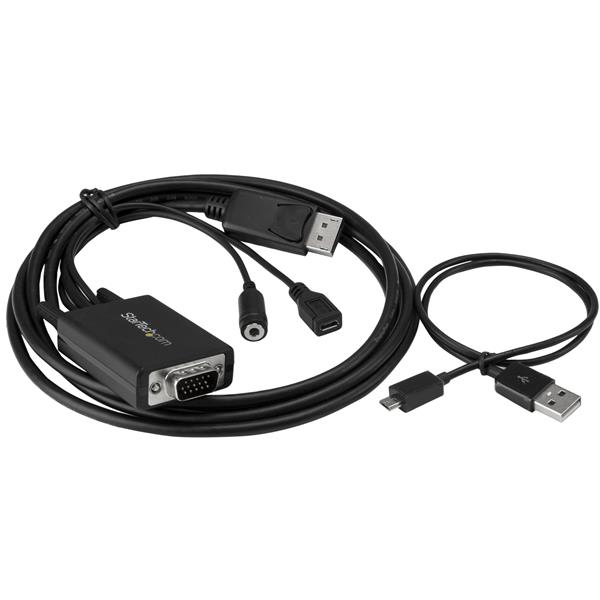 StarTech.com Cble adaptateur DisplayPort vers VGA de 2 m avec audio - M/M - 1920x1200 / 1080p