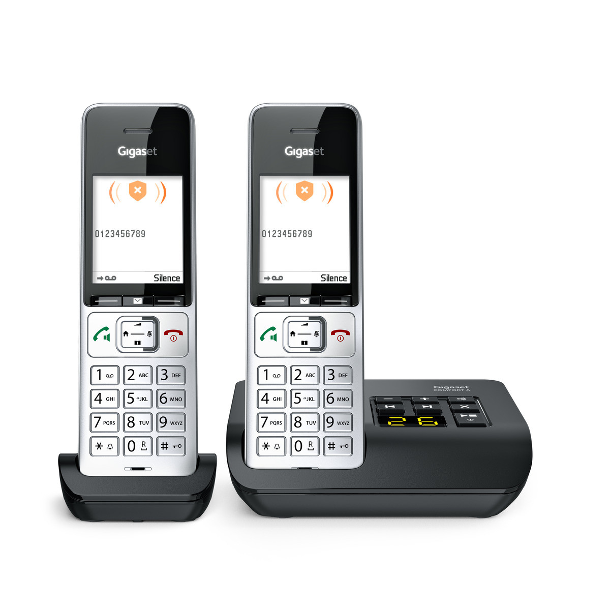 Gigaset COMFORT 500A duo Telfono DECT/analgico Identificador de llamadas Negro, Plata