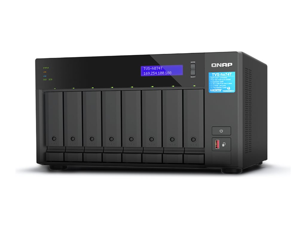 QNAP TVS-H874T-I9-64G servidor de almacenamiento NAS Torre Intel Core i9 64 GB DDR4 0 TB QNAP QTS Negro