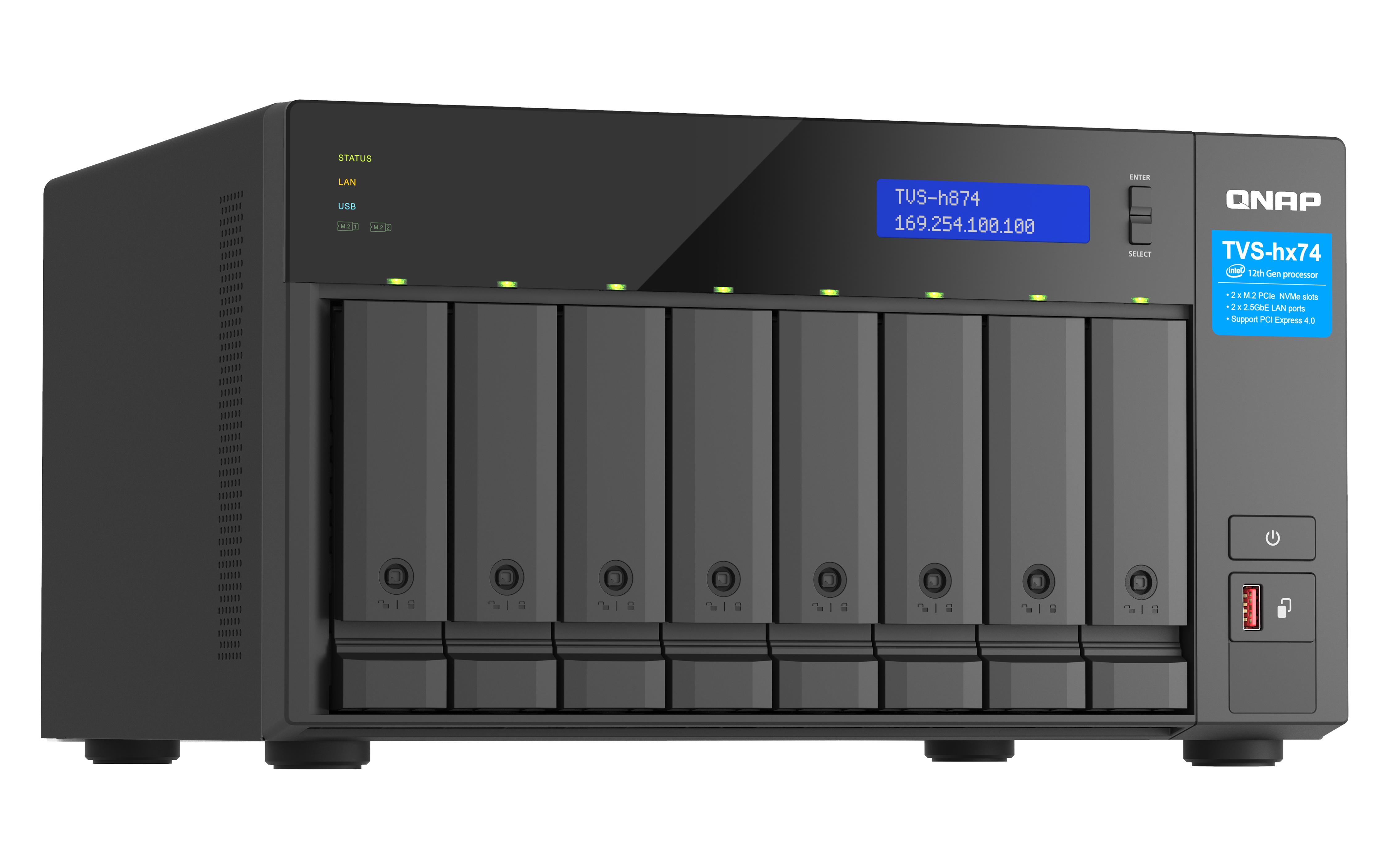 QNAP TVS-H874T-I9-64G server NAS e di archiviazione Tower Intel Core i9 64 GB DDR4 0 TB QNAP QTS Nero