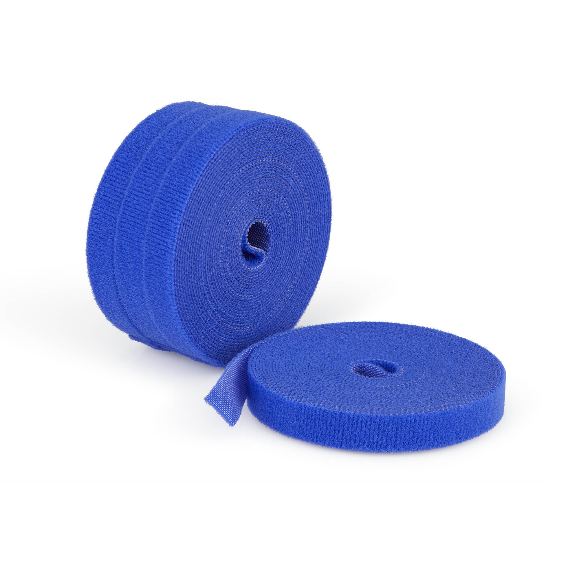StarTech.com Paquete de 4 Bobinas de Bridas de Gancho y Bucle de 4,6m - Ancho 1,25cm - De Cortar a la Medida - Bobina a Granel - Azul