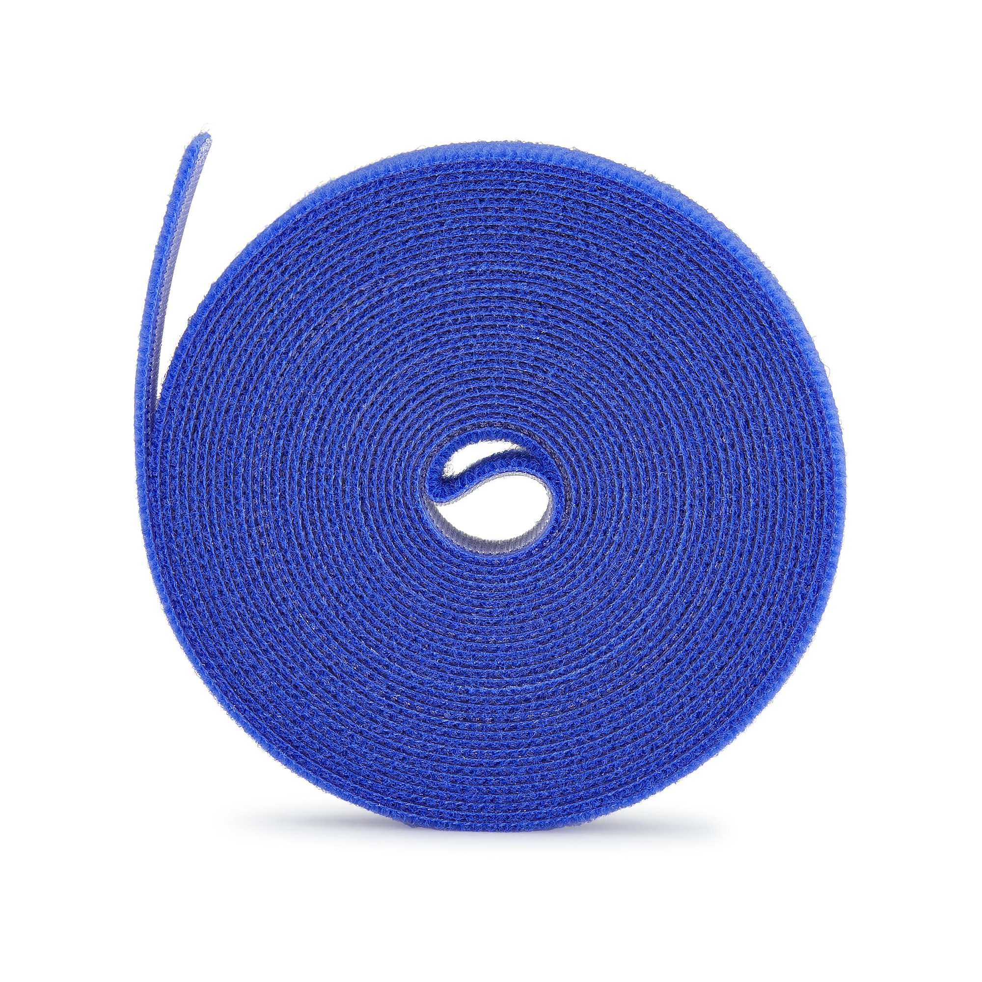 StarTech.com Paquete de 4 Bobinas de Bridas de Gancho y Bucle de 4,6m - Ancho 1,25cm - De Cortar a la Medida - Bobina a Granel - Azul