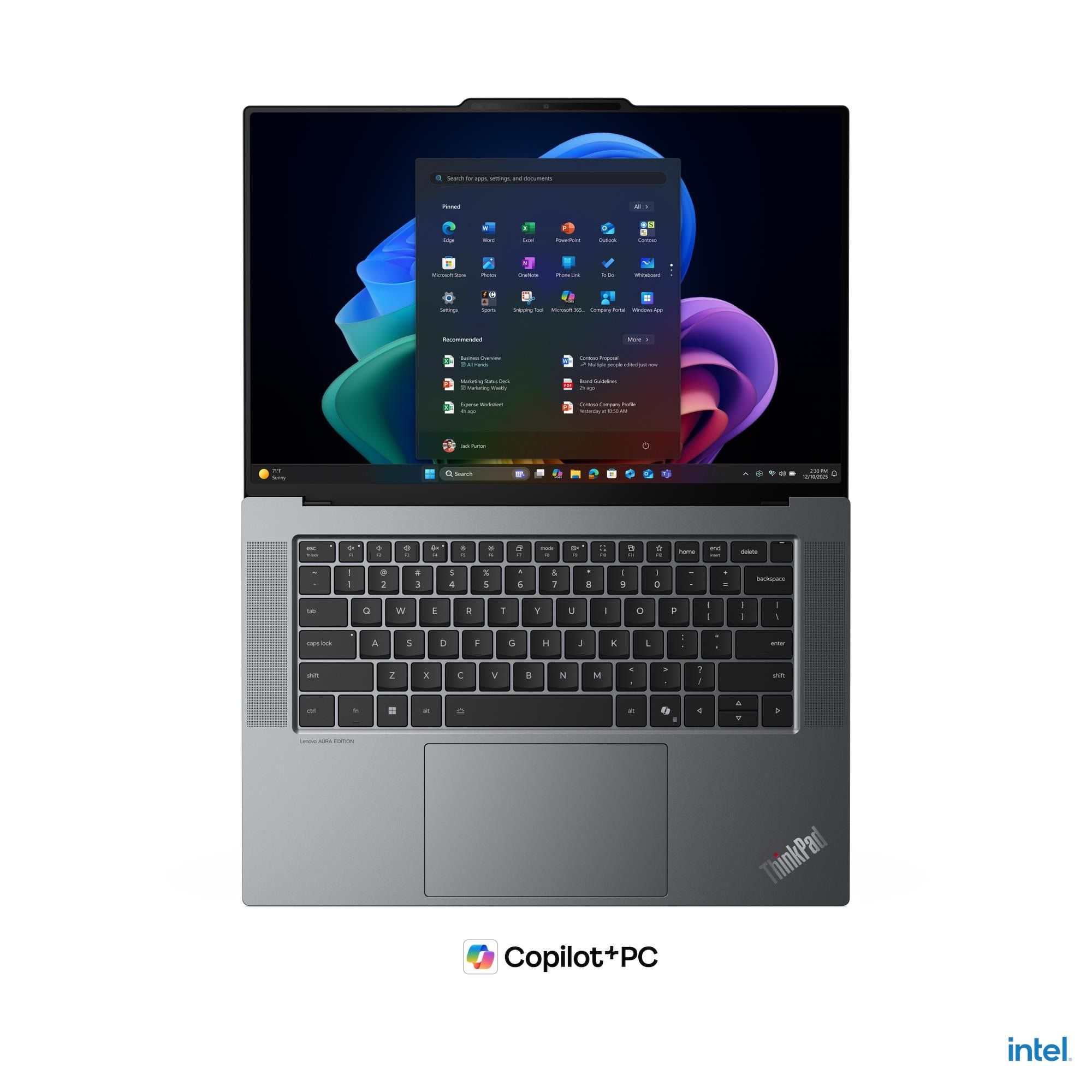 Lenovo ThinkPad X9-15p Gen 1 Aura Edition Copilot+ PC 358H Ordinateur portable 38,9 cm (15.3) �cran tactile 2.8K 64 Go 1 To SSD Wi-Fi 7 (802.11be) Windows 11 Pro Allemand Gris