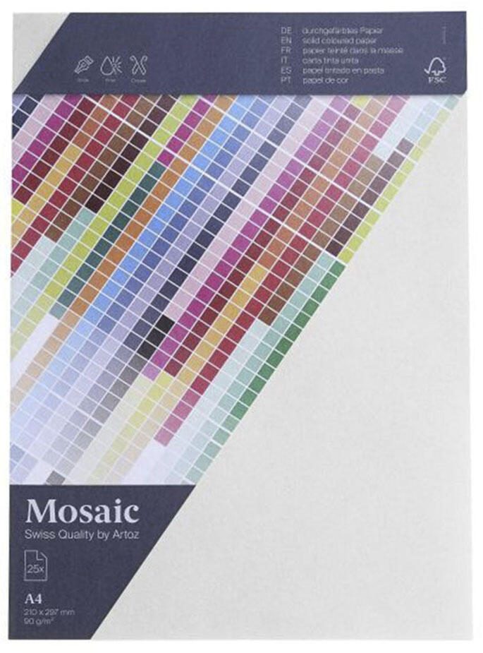 Artoz Papier Briefpapier Mosaic wei DIN A4 90 g/qm 25 Blatt - 90 g/m - A4