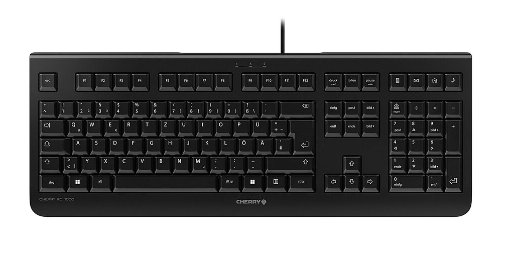 CHERRY KC 1000 keyboard Home/Office USB QWERTY Portuguese Black