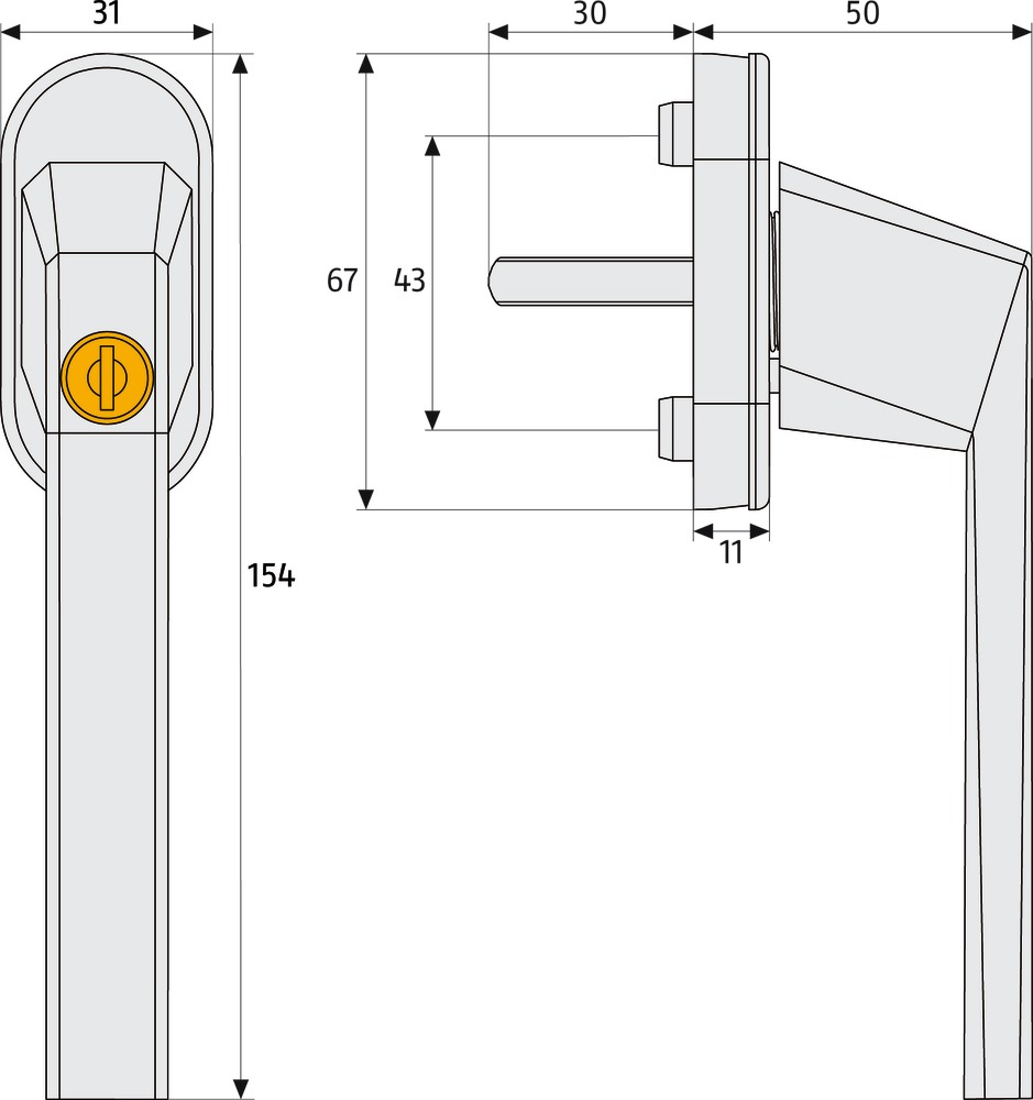 ABUS Security-Center ABUS FG110 W SB - Fenster-Verriegelungsgriff - Wei - Wei - Einfarbig - Zylinderschloss