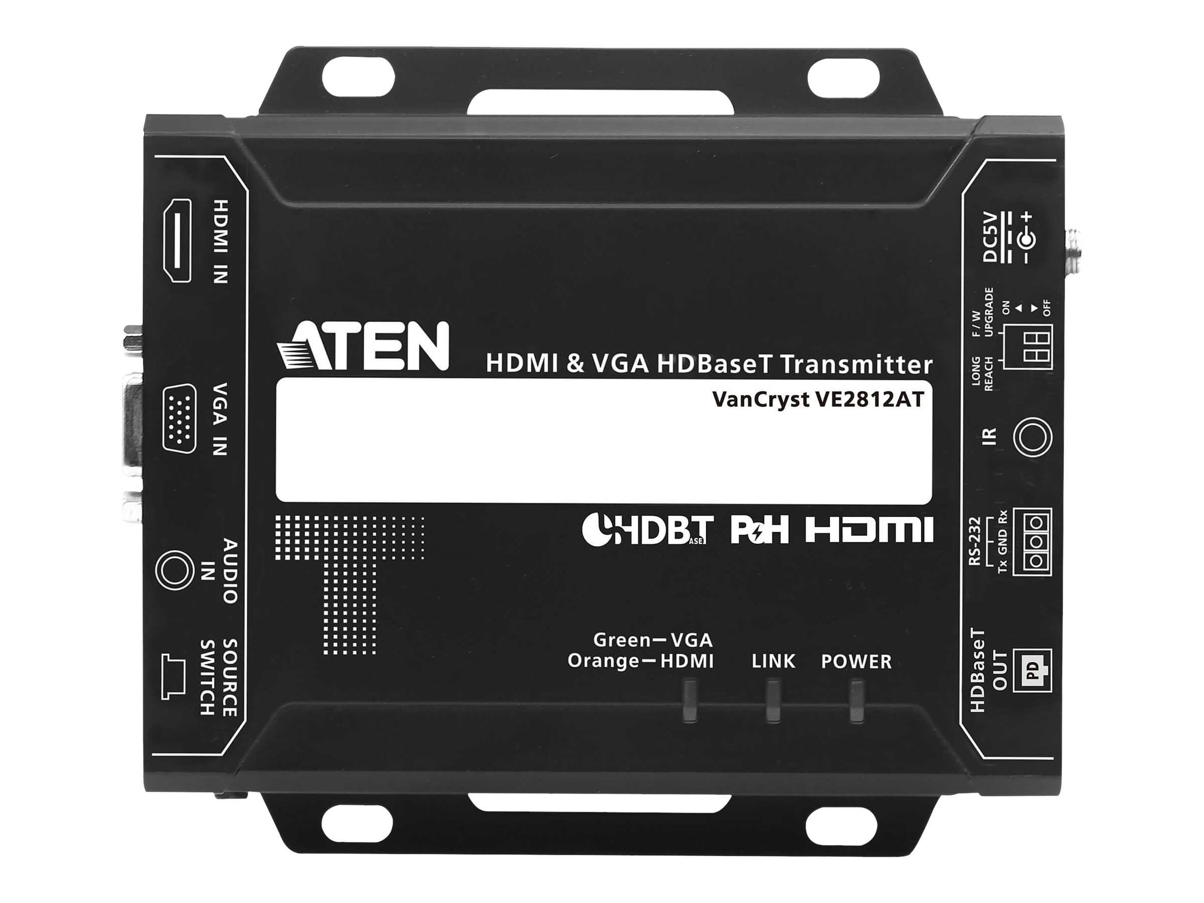 ATEN VE2812AT extensor audio/video Transmisor de seales AV Negro