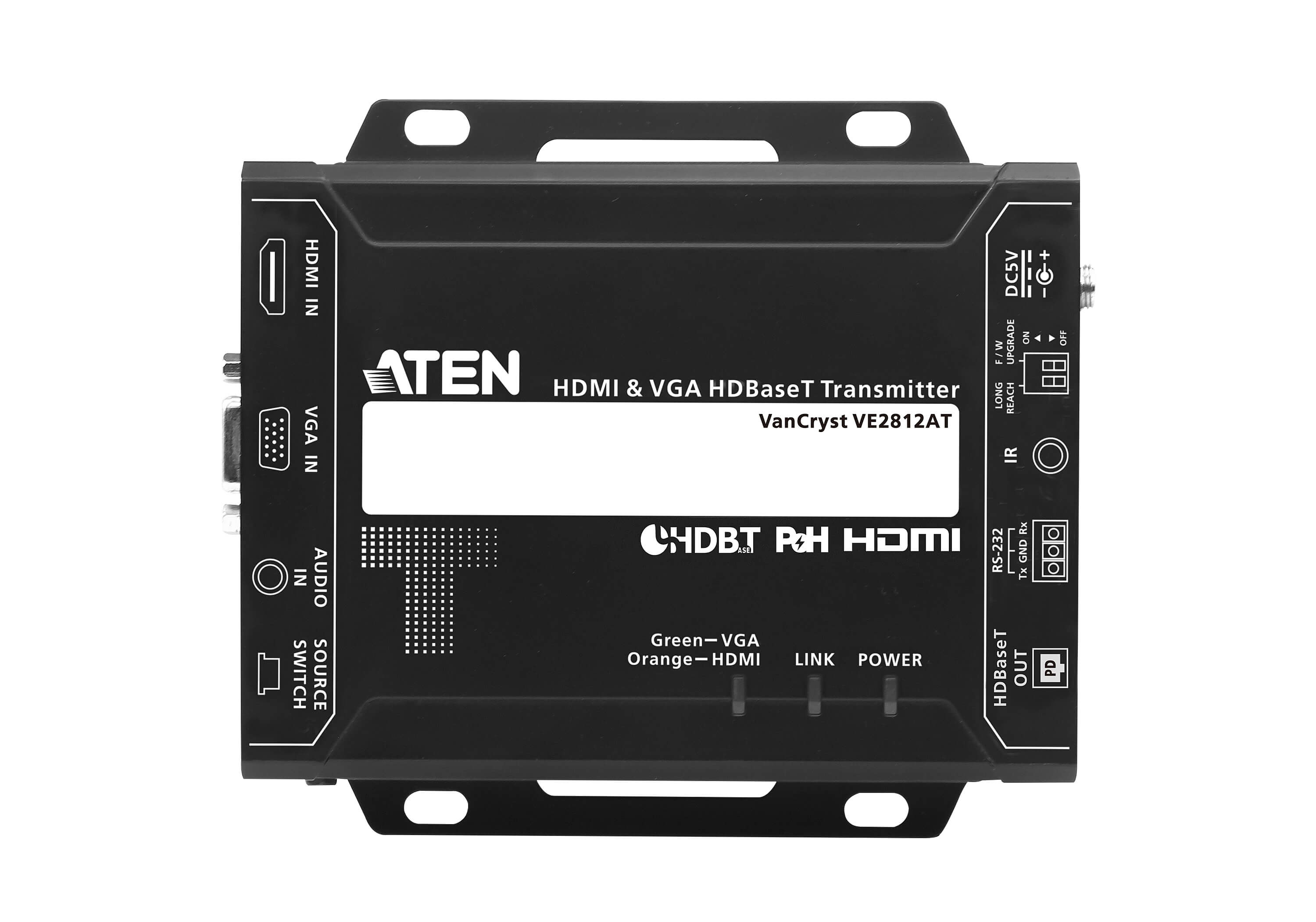 ATEN VE2812AT extensor audio/video Transmisor de seales AV Negro