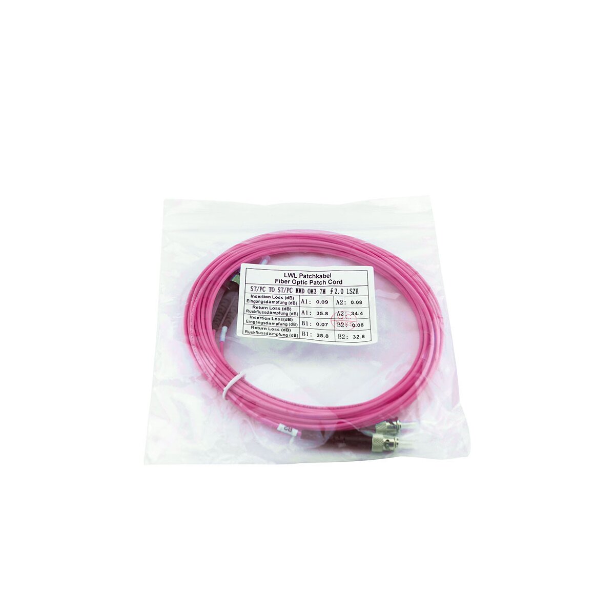 BlueOptics Duplex LWL Patchkabel ST-ST Multimode OM4 1 Meter