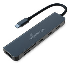 MediaRange MRCS519 hub & concentrateur USB Type-C 5000 Mbit/s Argent