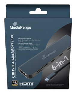 MediaRange MRCS519 hub & concentrateur USB Type-C 5000 Mbit/s Argent