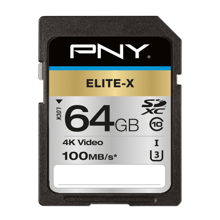 PNY Elite-X - Flash-Speicherkarte - 64 GB - UHS-I U3 / Class10