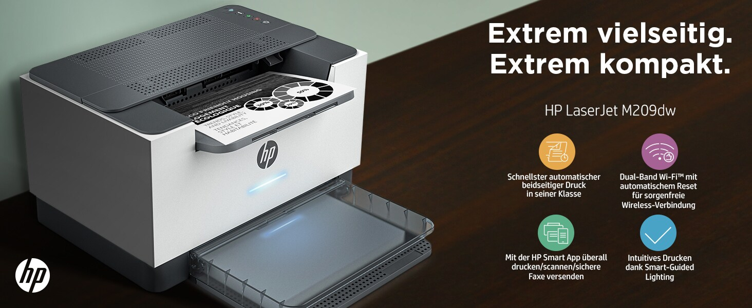 HP LaserJet Imprimante M209dw, Imprimer, Impression recto-verso Taille  compacte Éco-énergétique Wi-Fi double fréquence
