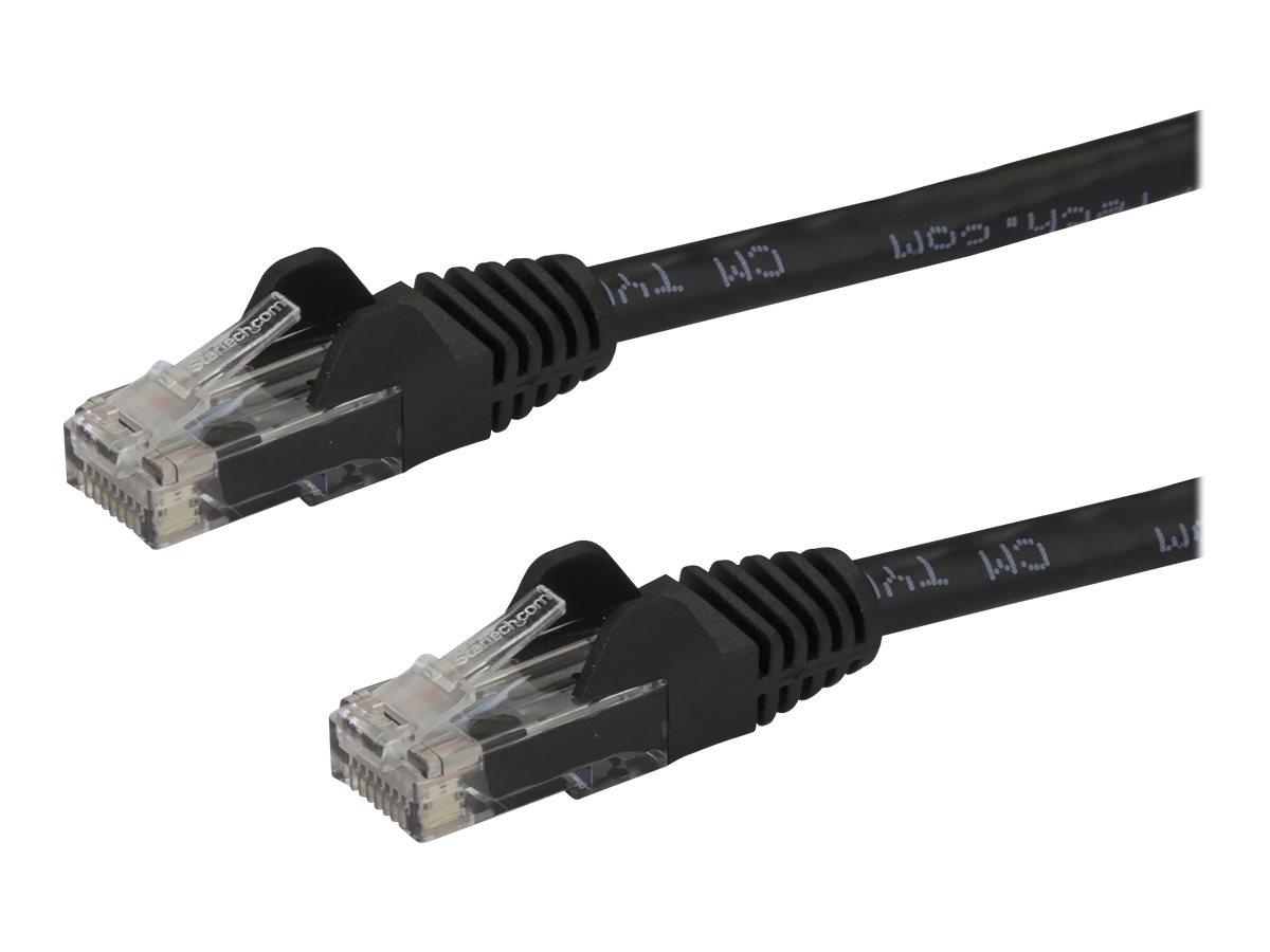 StarTech.com 7.5m CAT6 Ethernet Cable - Black CAT 6 Gigabit Ethernet Wire -650MHz 100W PoE RJ45 UTP Network/Patch Cord Snagless w/Strain Relief Fluke Tested/Wiring is UL Certified/TIA