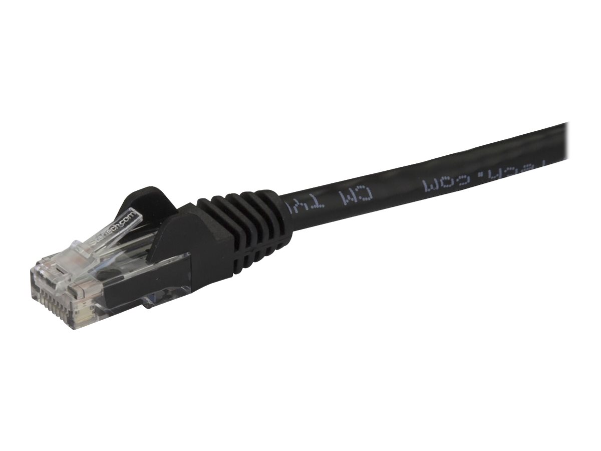 StarTech.com 7.5m CAT6 Ethernet Cable, 10 Gigabit Snagless RJ45 650MHz 100W PoE Patch Cord, CAT 6 10GbE UTP Network Cable w/Strain Relief, Black, Fluke Tested/Wiring is UL Certified/TIA - Category 6 - 24AWG (N6PATC750CMBK)