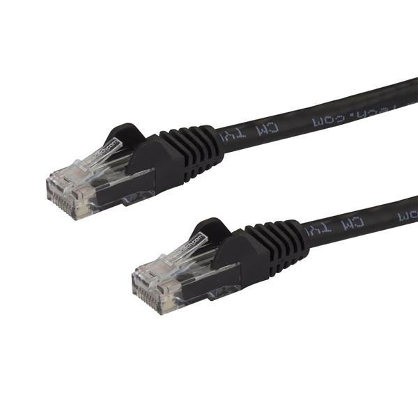 StarTech.com 7.5m CAT6 Ethernet Cable, 10 Gigabit Snagless RJ45 650MHz 100W PoE Patch Cord, CAT 6 10GbE UTP Network Cable w/Strain Relief, Black, Fluke Tested/Wiring is UL Certified/TIA - Category 6 - 24AWG (N6PATC750CMBK)