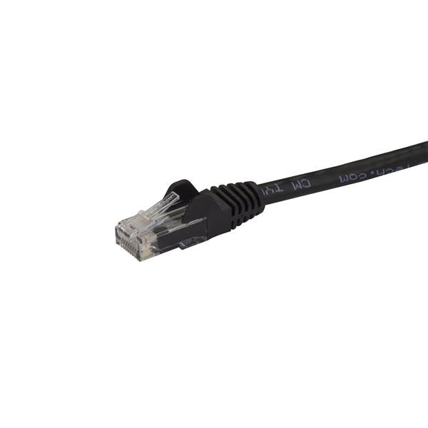 StarTech.com 7.5m CAT6 Ethernet Cable, 10 Gigabit Snagless RJ45 650MHz 100W PoE Patch Cord, CAT 6 10GbE UTP Network Cable w/Strain Relief, Black, Fluke Tested/Wiring is UL Certified/TIA - Category 6 - 24AWG (N6PATC750CMBK)