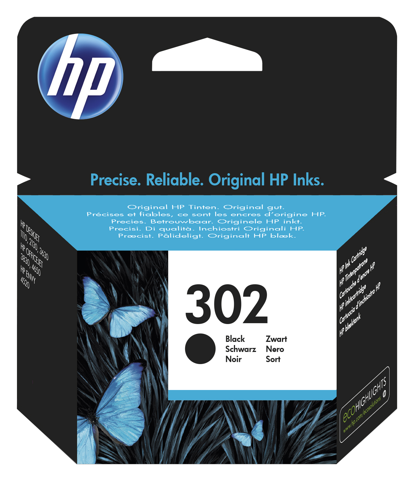HP Original 302 Schwarz Druckerpatrone - Standardertrag - Tinte auf Pigmentbasis - 3,5 ml - 170 Seiten - 1 Stck(e) - Einzelpackung
