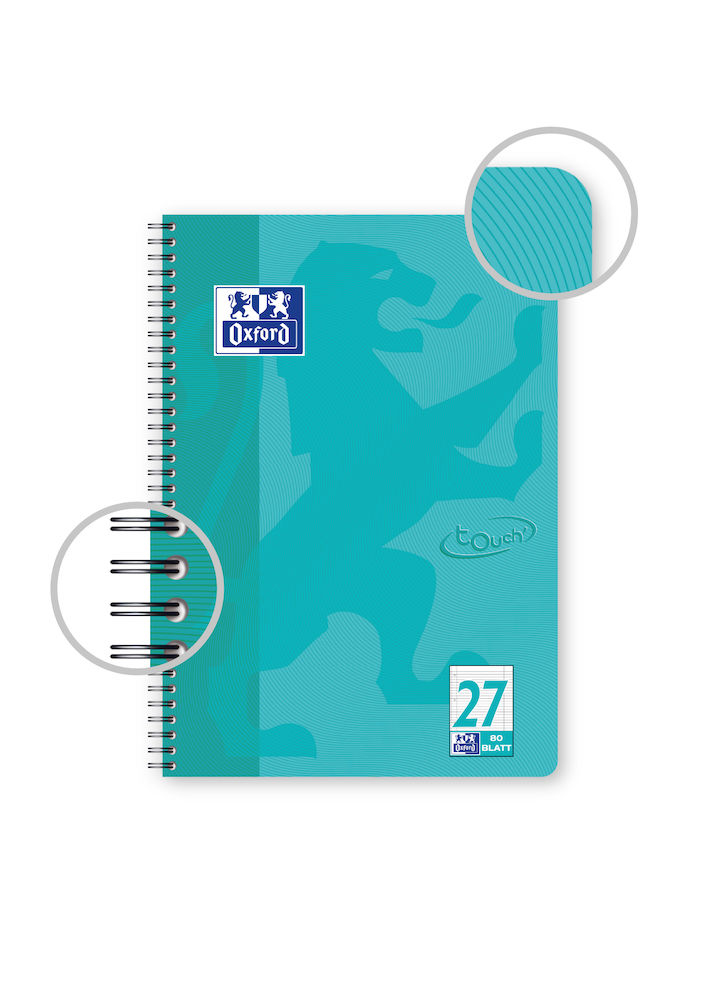 Oxford TOUCH quaderno per scrivere A4+ 80 fogli Colore acqua