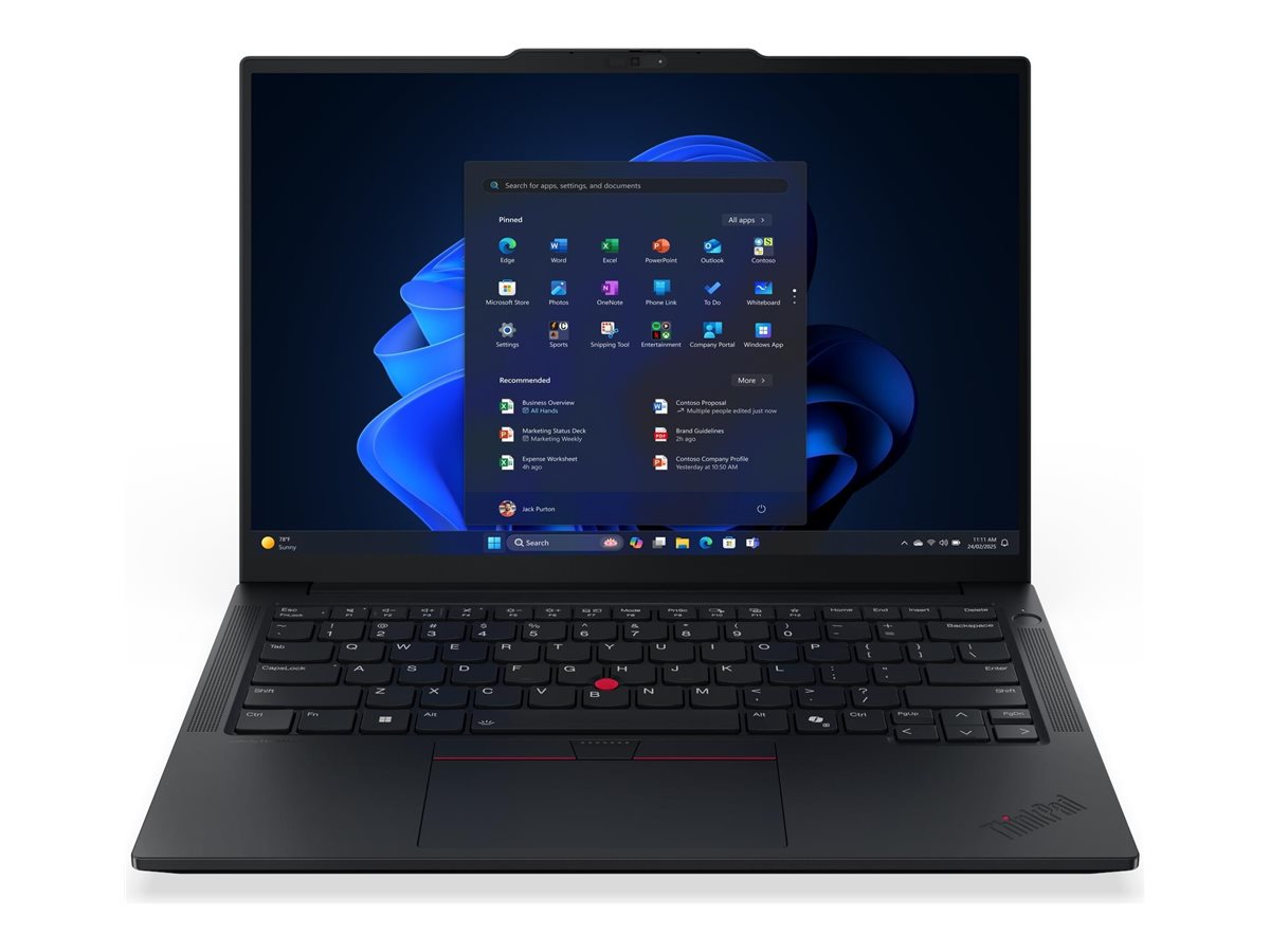 Lenovo ThinkPad E14 Gen 7 (Intel) Copilot+ PC Intel Core Ultra 7 258V Port�til 35,6 cm (14) WUXGA 32 GB LPDDR5x-SDRAM 512 GB SSD Wi-Fi 6E (802.11ax) Windows 11 Pro Alem�n Negro