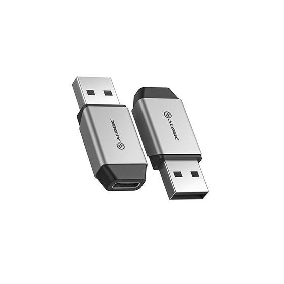 ALOGIC ULACMN-SGR cambiador de g�nero para cable USB-A USB-C Mini Negro, Plata