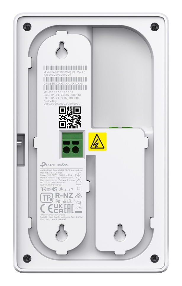 TP-Link Omada EAP625GP-WALL point dacc�s r�seaux locaux sans fil 1201 Mbit/s Blanc Connexion Ethernet, supportant lalimentation via ce port (PoE)