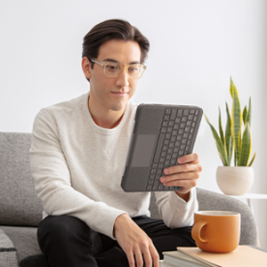 Logitech Folio Touch - Tastatur und Foliohlle - mit Trackpad - hinterleuchtet - Apple Smart connector - QWERTY - Pan-Nordic - Oxford Gray - fr Apple 10.9-inch iPad Air (4. Generation, 5. Generation)
