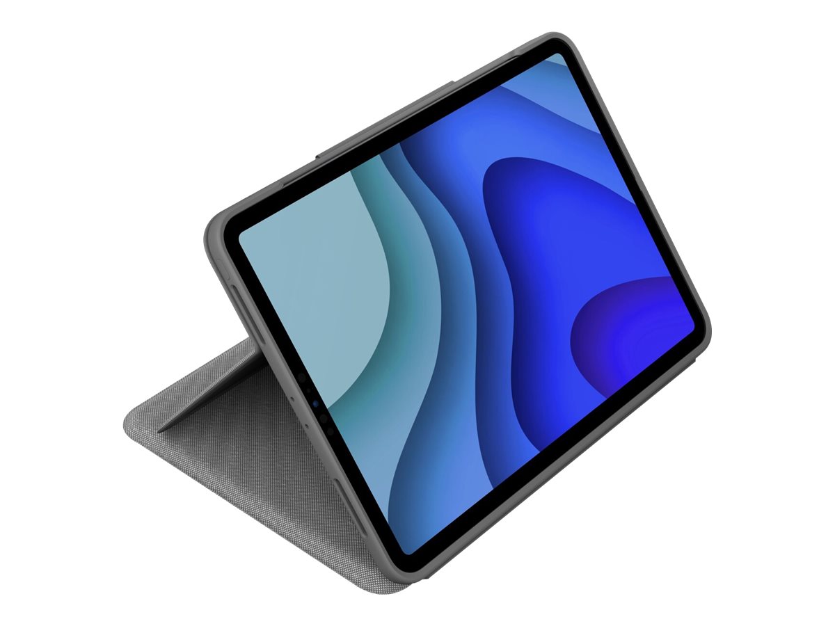 Logitech Folio Touch - Tastatur und Foliohlle - mit Trackpad - hinterleuchtet - Apple Smart connector - QWERTY - Pan-Nordic - Oxford Gray - fr Apple 10.9-inch iPad Air (4. Generation, 5. Generation)
