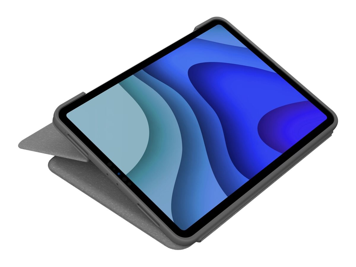 Logitech Folio Touch - Tastatur und Foliohlle - mit Trackpad - hinterleuchtet - Apple Smart connector - QWERTY - Pan-Nordic - Oxford Gray - fr Apple 10.9-inch iPad Air (4. Generation, 5. Generation)