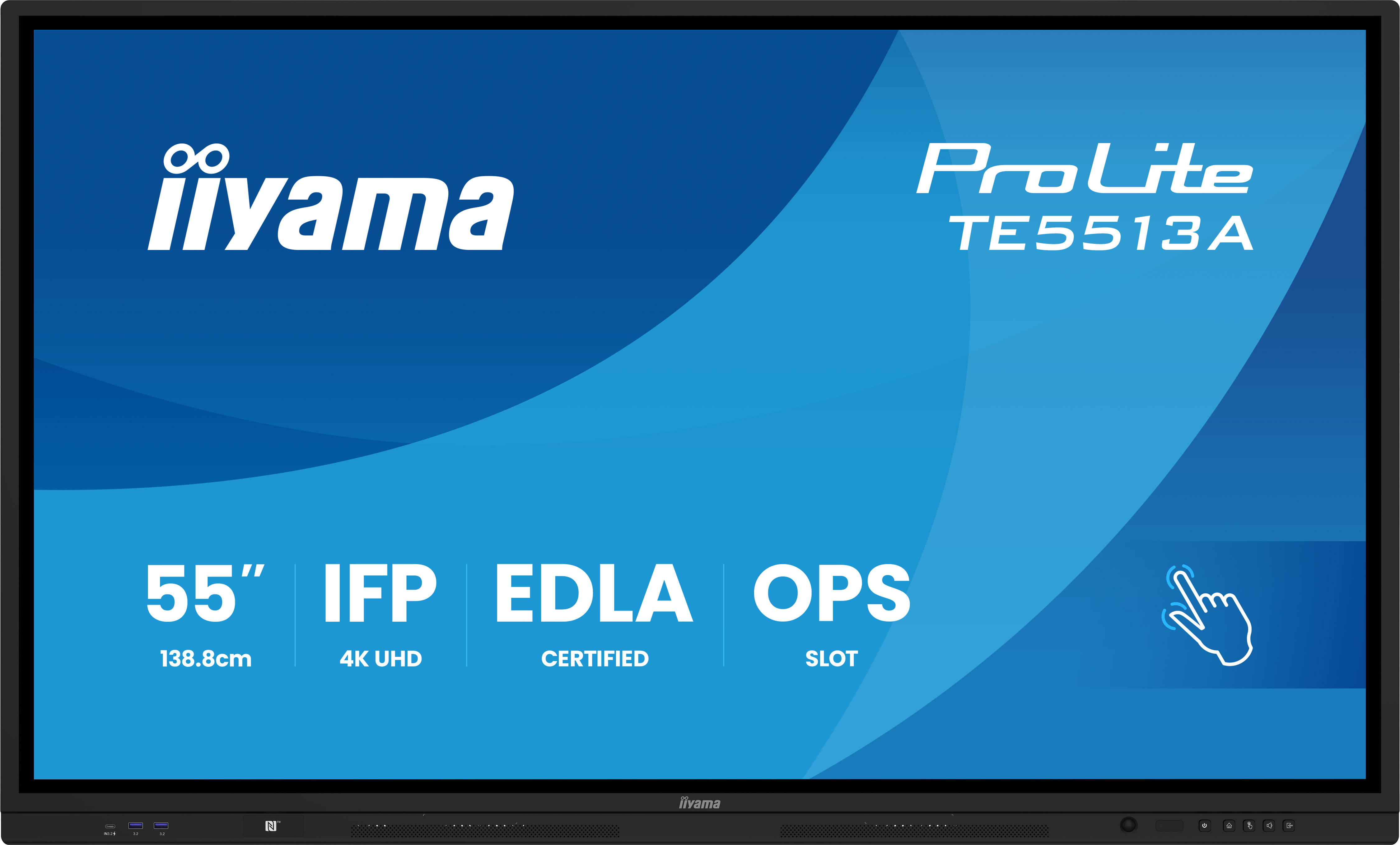 iiyama TE7513A-B1AG visualizzatore di messaggi Pannello piatto interattivo 190,5 cm (75) Wi-Fi 450 cd/m� 4K Ultra HD Nero Touch screen Processore integrato Android 18/7