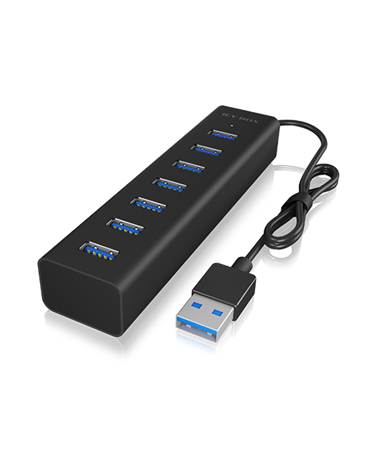 ICY BOX IB-HUB1700-U3 USB 3.2 Gen 1 (3.1 Gen 1) Type-A 5000 Mbit/s Nero