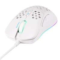 Deltaco WM75 Gaming-Maus USB Optisch Wei� 7 Tasten 6400 dpi Beleuchtet Integriertes
