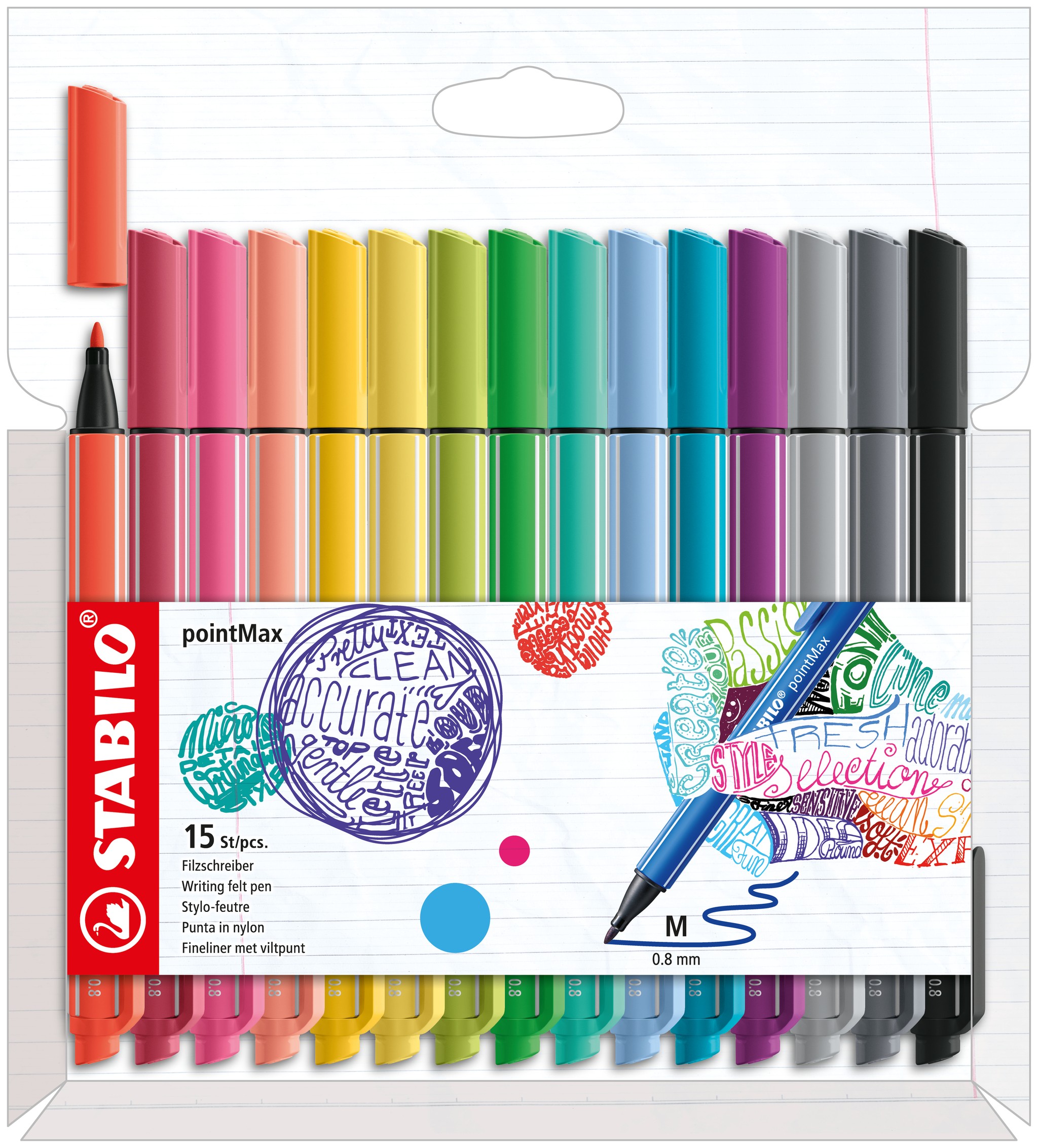 STABILO pointMax rotulador de punta fina Medio Multicolor 8 pieza(s)