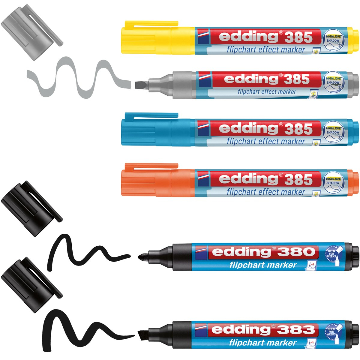 EDDING 385/380/383 Flipchart-Marker farbsortiert 1.0 - 5.0 mm 6 St.