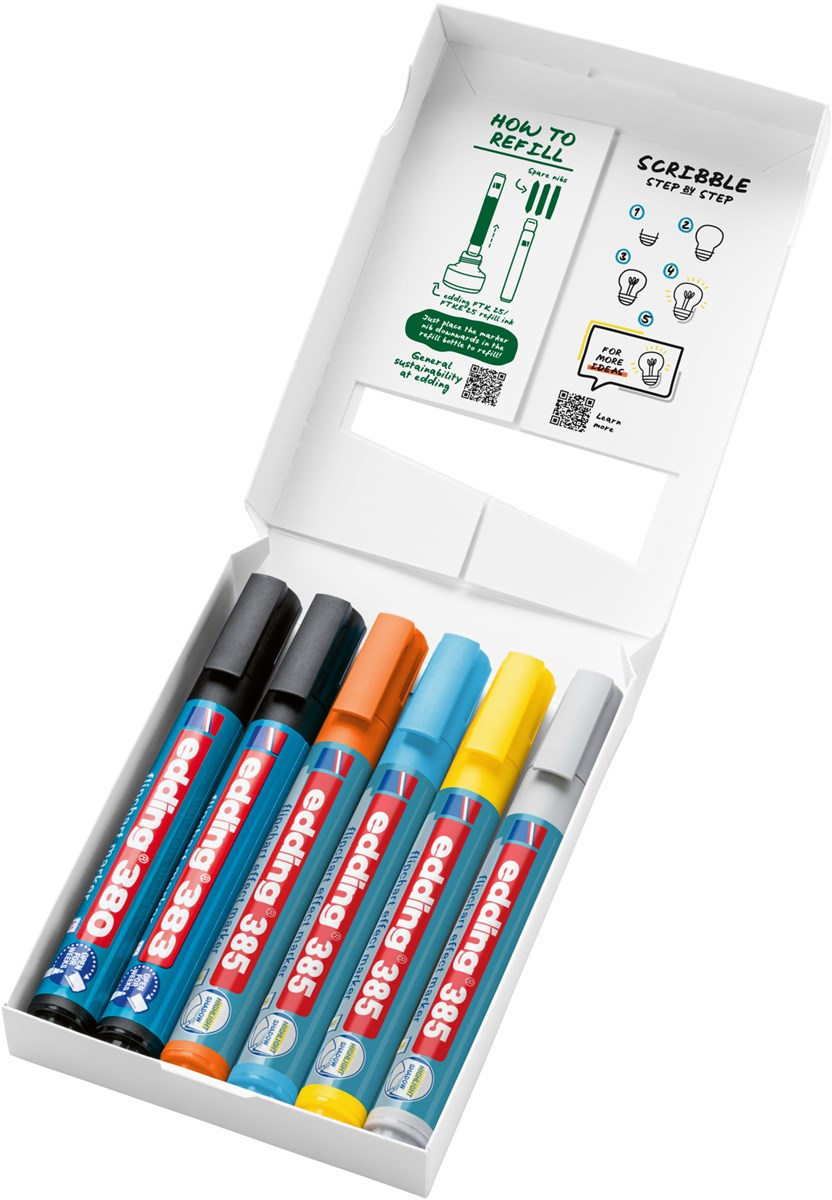 EDDING 385/380/383 Flipchart-Marker farbsortiert 1.0 - 5.0 mm 6 St.