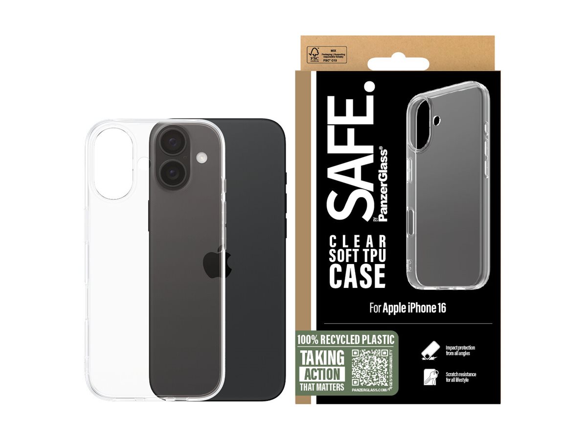 PanzerGlass SAFE. by � TPU Case Transparent iPhone 16 funda para tel�fono m�vil Transparente