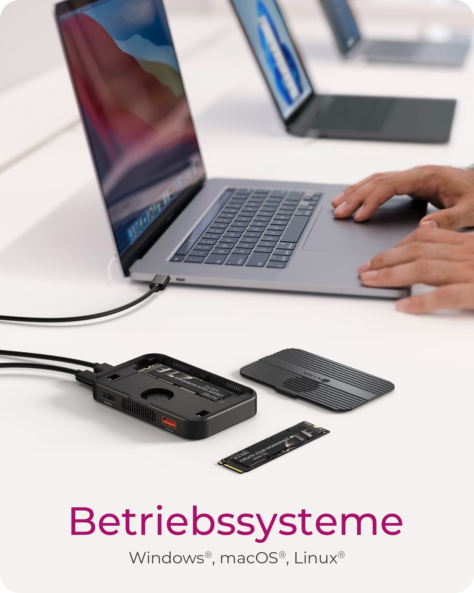 ICY BOX IB-DK4071M-CU31 USB 3.2 Gen 2 (3.1 Gen 1) Type-C Negro