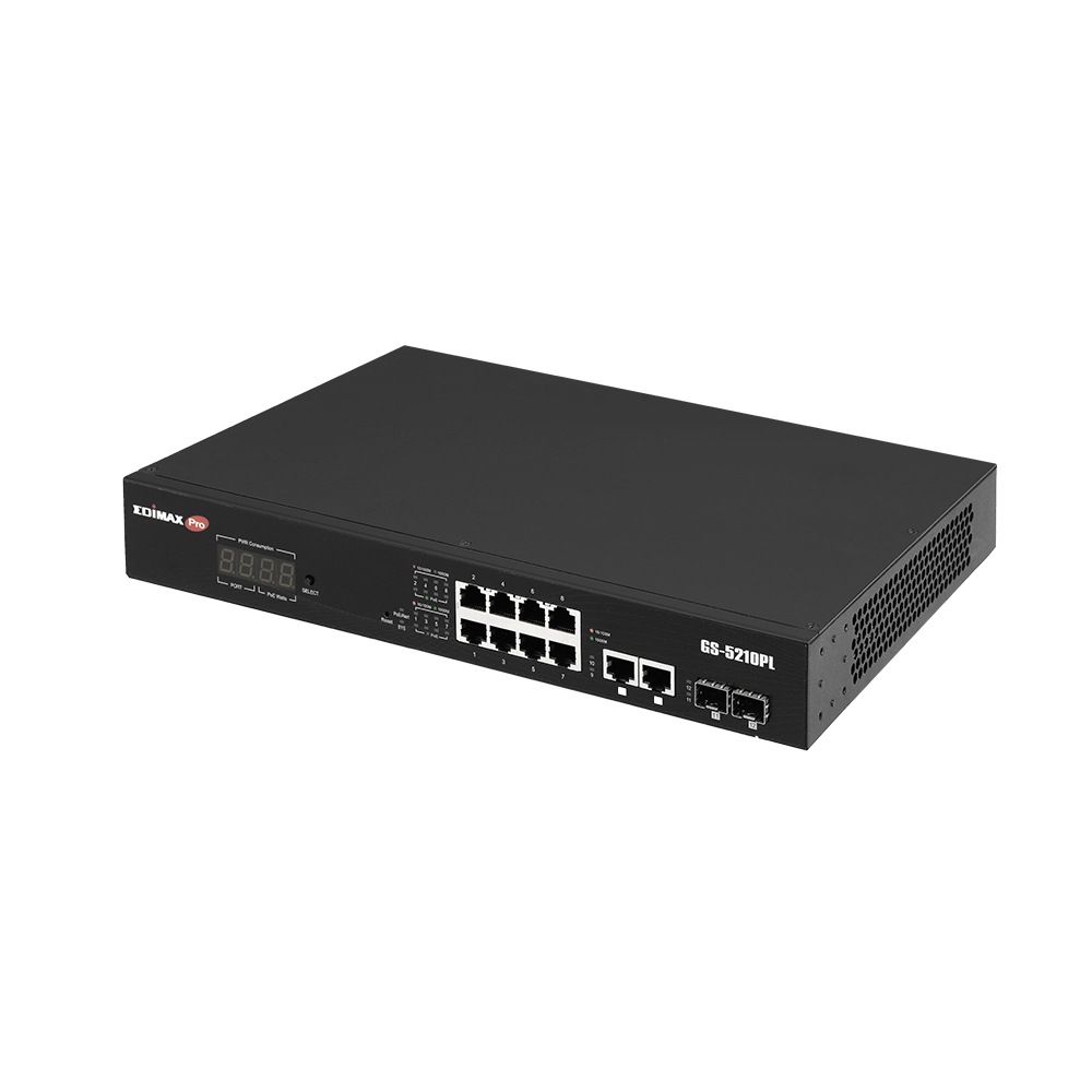 Edimax GS-5210PL network switch Managed Gigabit Ethernet (10/100/1000) Black