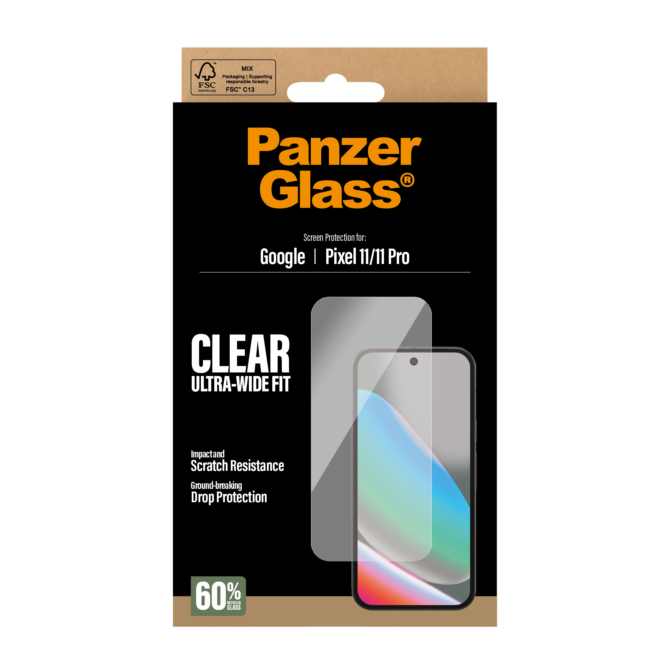 PanzerGlass � Screen Protector Google Pixel 11 | 11 Pro | Ultra-Wide Fit Protector de pantalla 1 pieza(s)