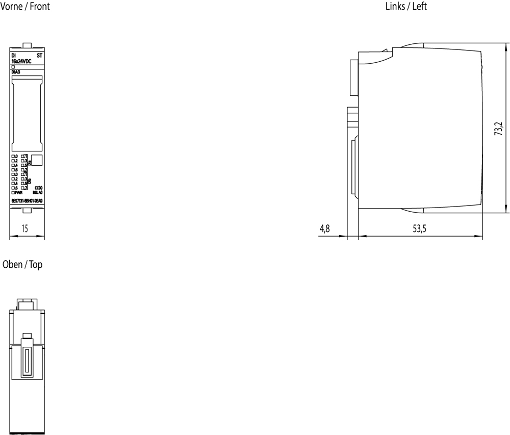 Siemens 6ES7131-6BH01-0BA0 - Indoor - Mehrfarben - Deutschland - 37 g - 65 mm - 23 mm