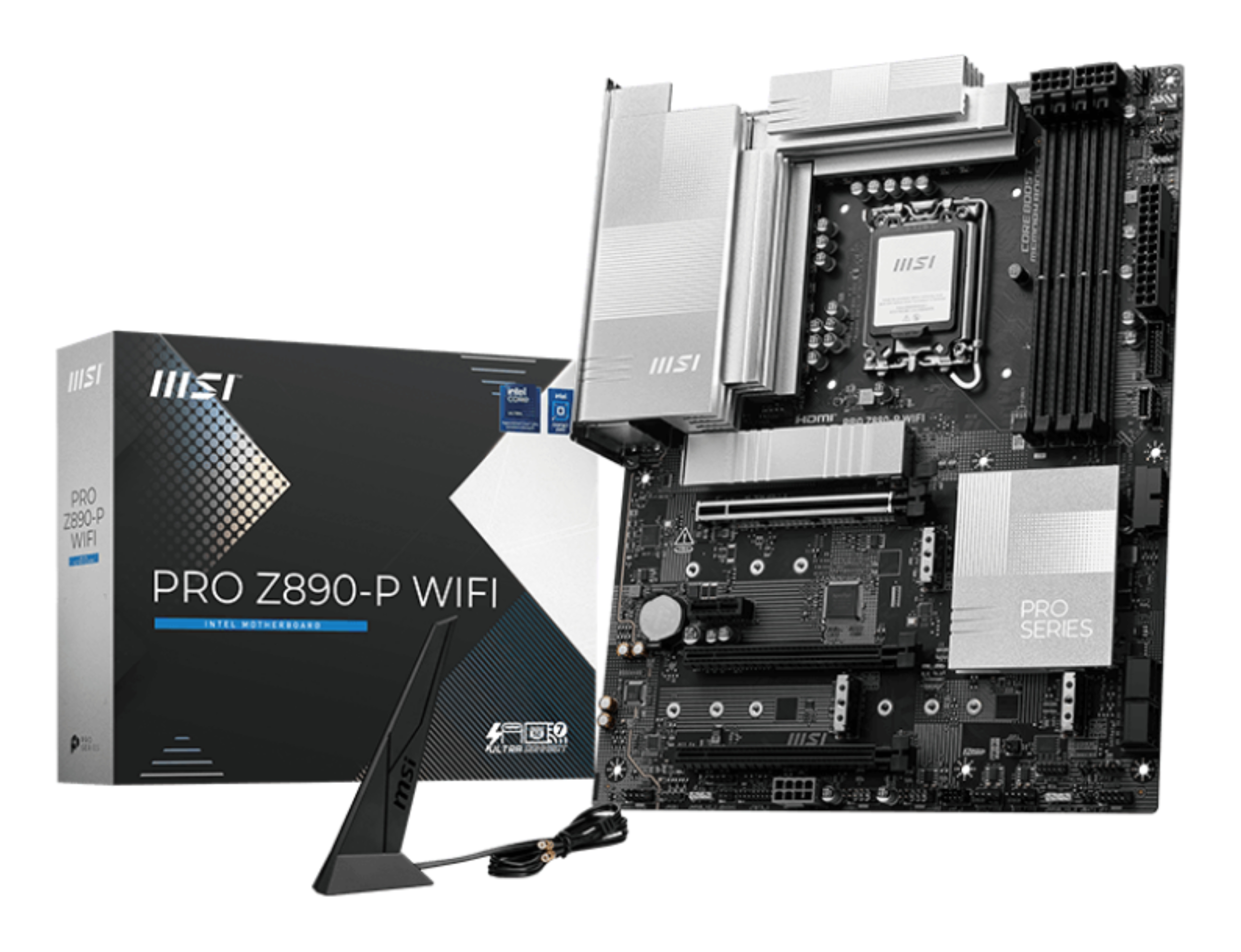 MSI PRO Z890-P WIFI - Motherboard - ATX - LGA1851-Sockel - Z890 Chipsatz - USB4, USB-C 3.2 Gen 2x2, USB 3.2 Gen 1, USB-C 3.2 Gen2, USB 3.2 Gen 2 - 5 Gigabit Ethernet, Wi-Fi 7, Bluetooth - Onboard-Grafik (CPU erforderlich)
