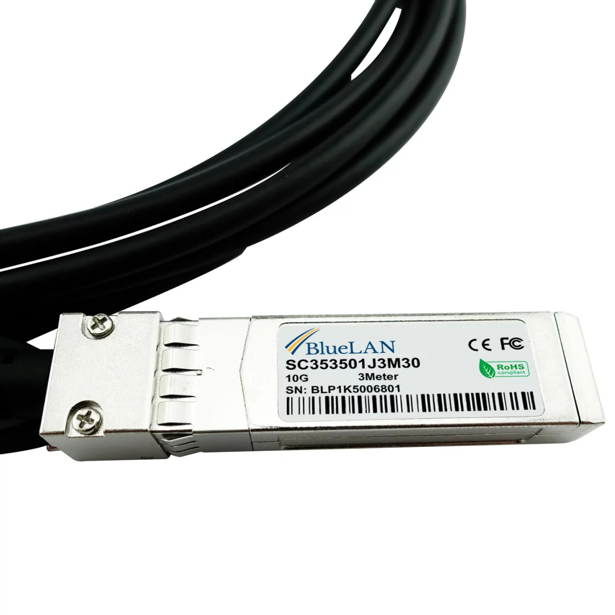 BlueOptics Broadcom DAC-3M-BC kompatibles Direct Attach Kabel DAC als passive 10 Gigabit - Kabel