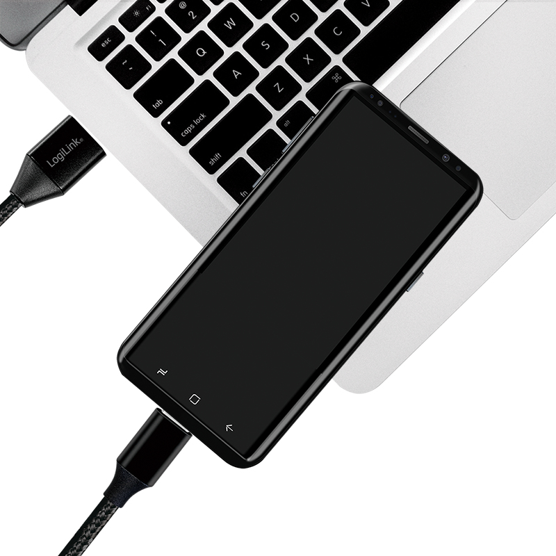 LogiLink CU0140 USB cable 1 m USB 2.0 USB C USB A Black