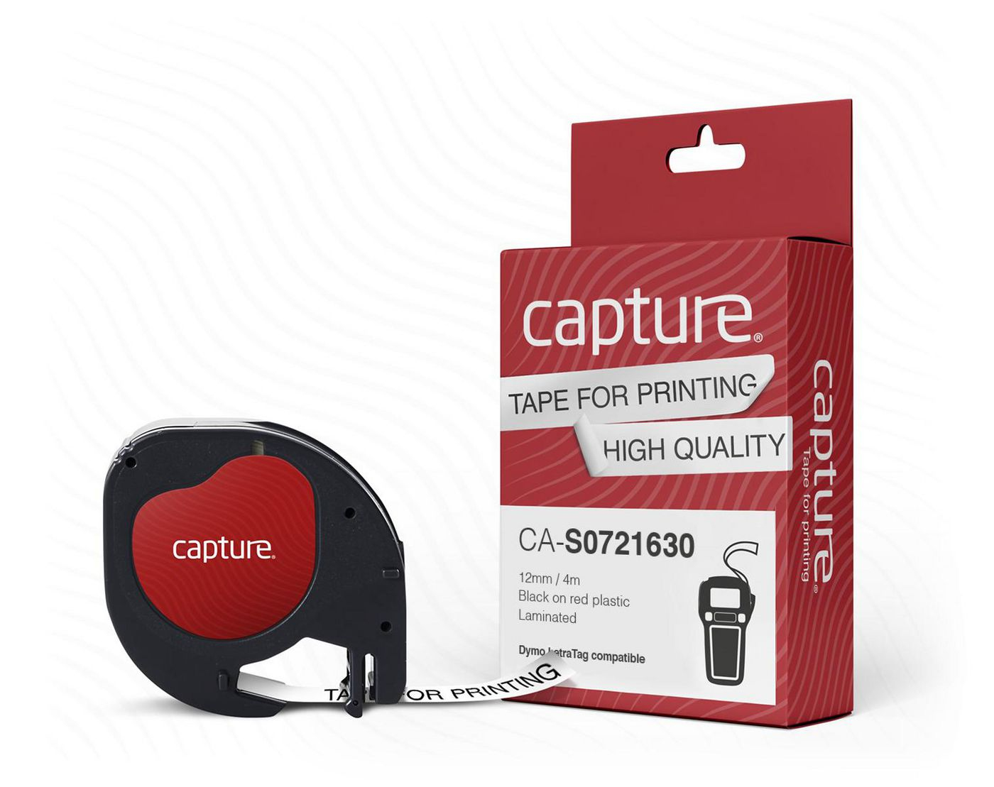 Capture CA-S0721630 nastro per etichettatrice Nero su rosso