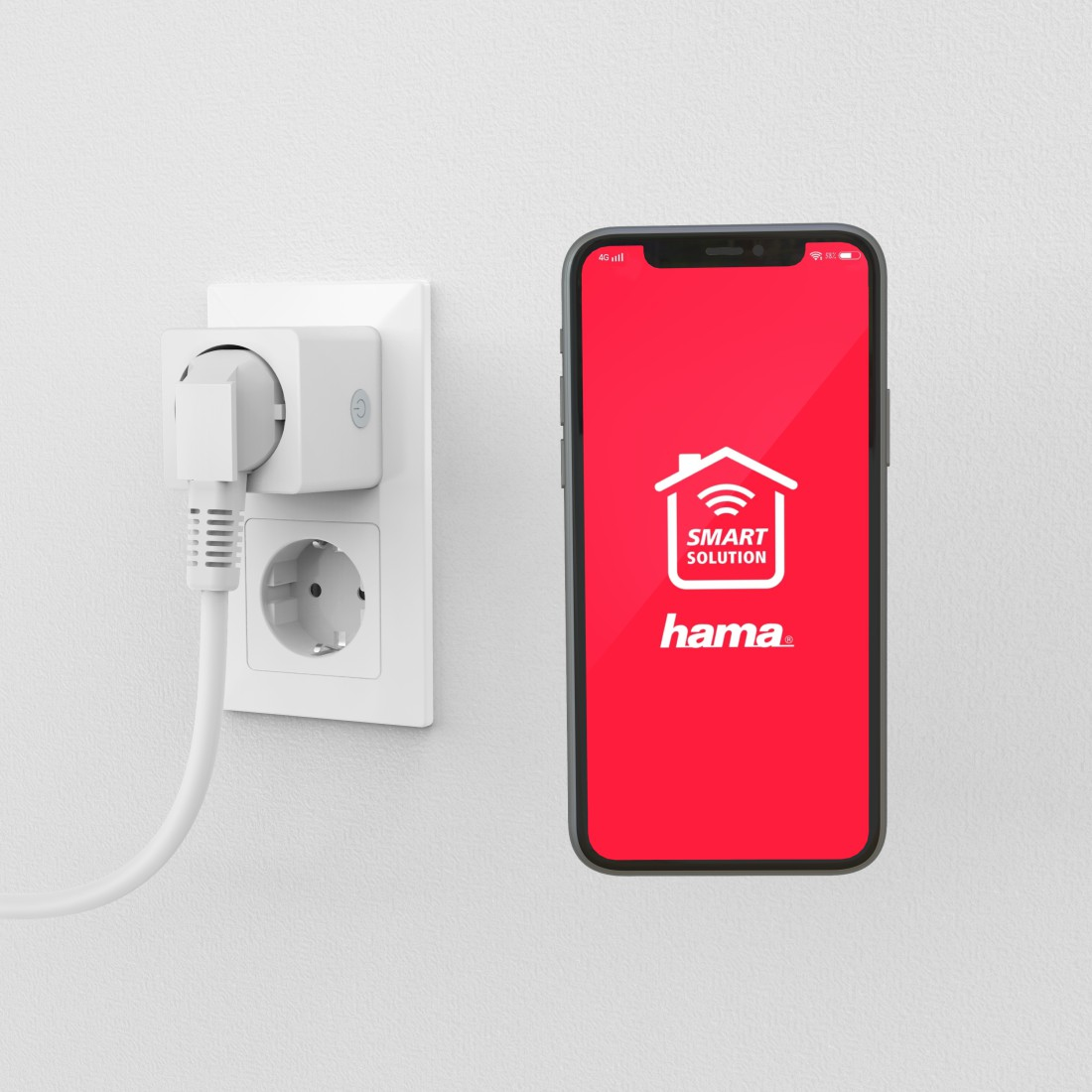Hama | Enchufe Inteligente WLAN (3680 W, Compatible con Alexa y con Google Home, Sin puerta de enlace), Color Blanco