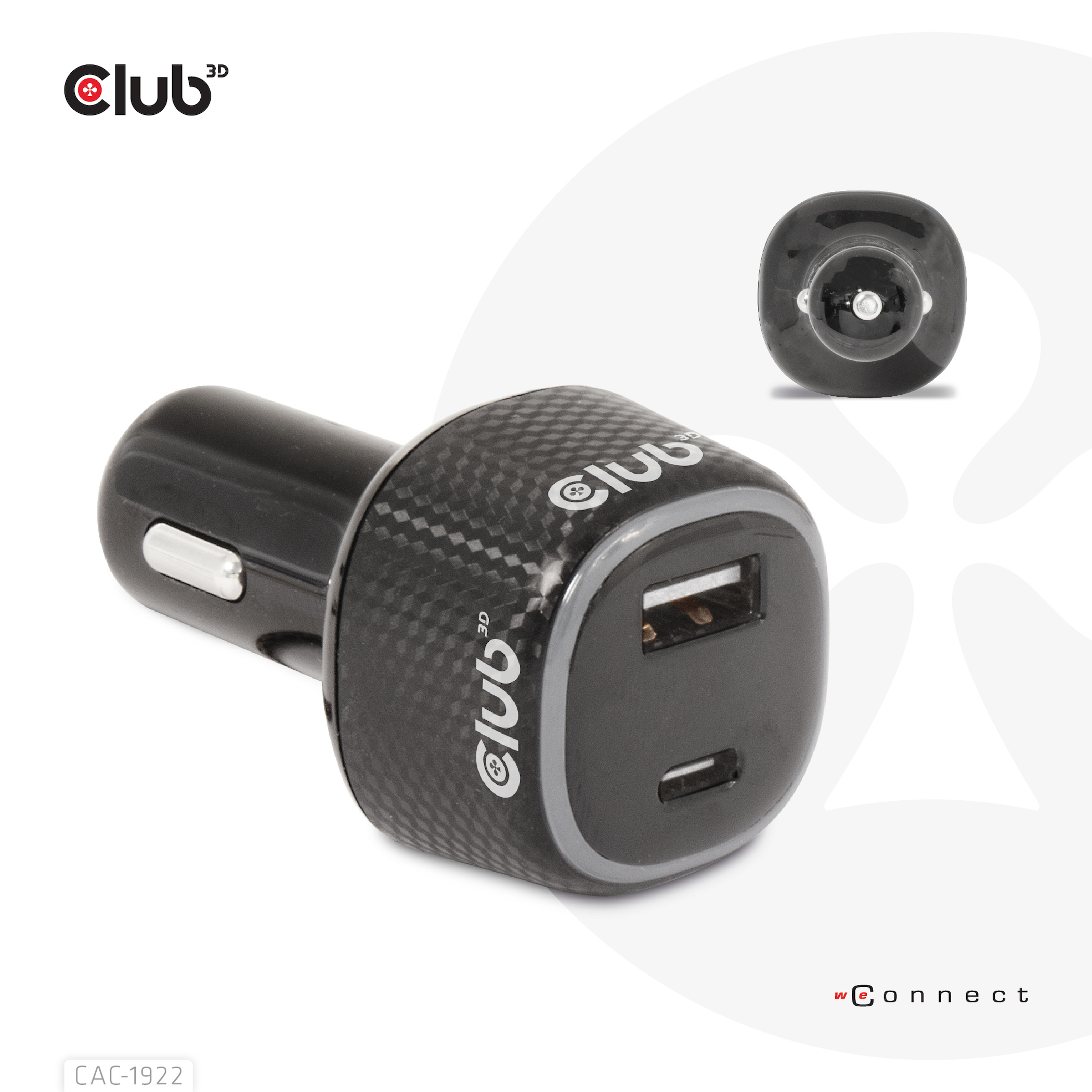 Club 3D USB KFZ-Ladeger�t 1xUSB C A 63W 12/24V retail