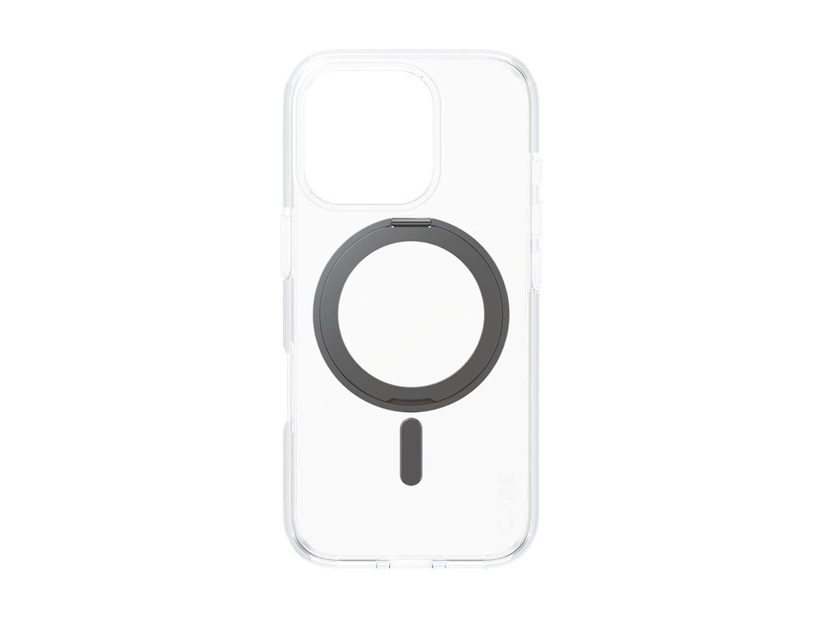 PanzerGlass CARE by � Case Transparent w. Black Kickstand & MagSafe iPhone 16 Pro coque de protection pour t�l�phones portables Housse Noir