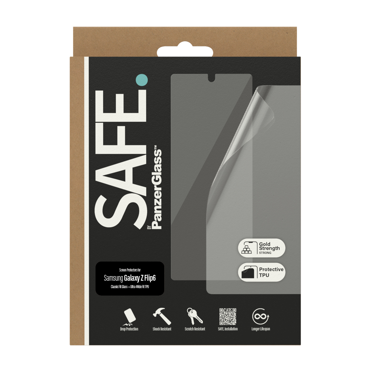 PanzerGlass SAFE. by � Screen Protector Samsung Galaxy Z Flip6 | Glass & Film Pellicola proteggischermo trasparente 1 pz